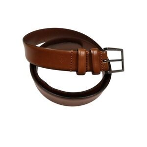 Men's Joseph‎ Abboud Brown Leather Belt Gunmetal Buckle Size 40 / 100